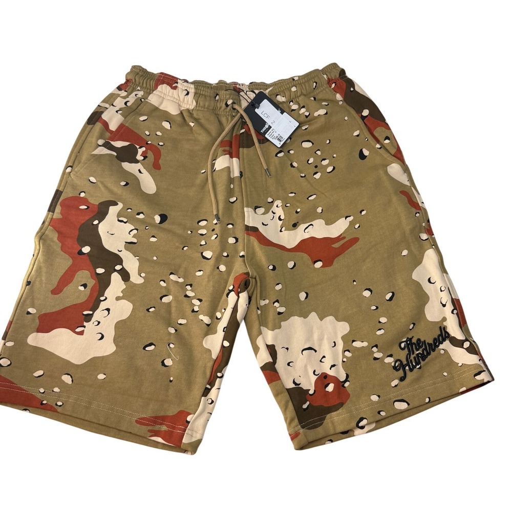 The Hundreds Mens Desert Camo Sweat Shorts Tan Brown Size Small 29x8 NEW